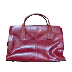 Wilsons Leather Red Briefcase Italian Leather Laptop Messenger Bag Satchel Red